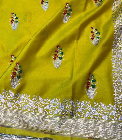 Yellow Banarsi Saree